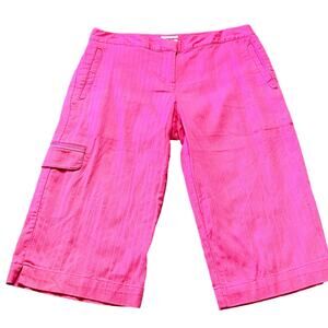 IZOD Cute 2000s Front Capri Pants Side Slit Passion Pink Women's Size 4
